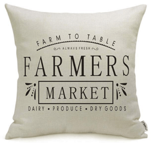 farm to table farmers market throw pillow