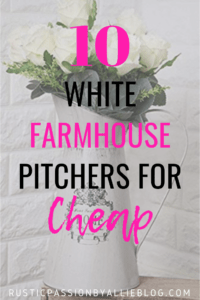 Do you look for the perfect neutral kitchen home decor at a price you can afford? This is a list of the Best Affordable White Farmhouse Pitchers. You will love this collection of kitchen pitchers. #homedecor #farmhousehomedecor #farmhousekitchen #modernfarmhouse #neutralkitchen #whitefarmhousedecor