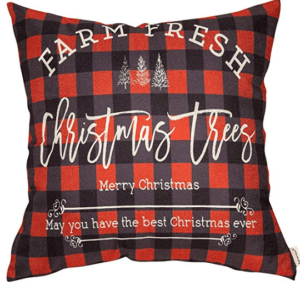 Farmhouse Throw Pillow - Christmas Throw Pillow - Red Throw Pillow - Farmhouse Christmas Pillows