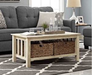 I absolutely love farmhouse, rustic, and industrial coffee tables. There are so many different styles in this post. A coffee table is the centerpiece of a living room. This collection is full of chunky, white, Joanna Gaines inspired coffee tables.