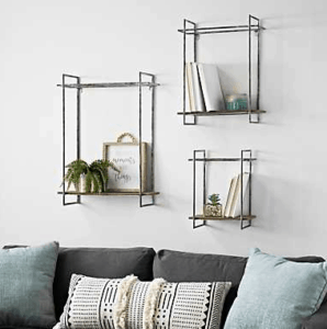 I love this metal shelf. It is the perfect touch of rustic industrial.