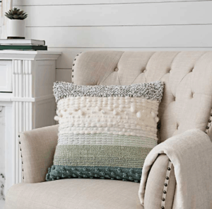 I adore unique boho fringe and textured pillows. This is the cutest boho throw pillow at an affordable price.