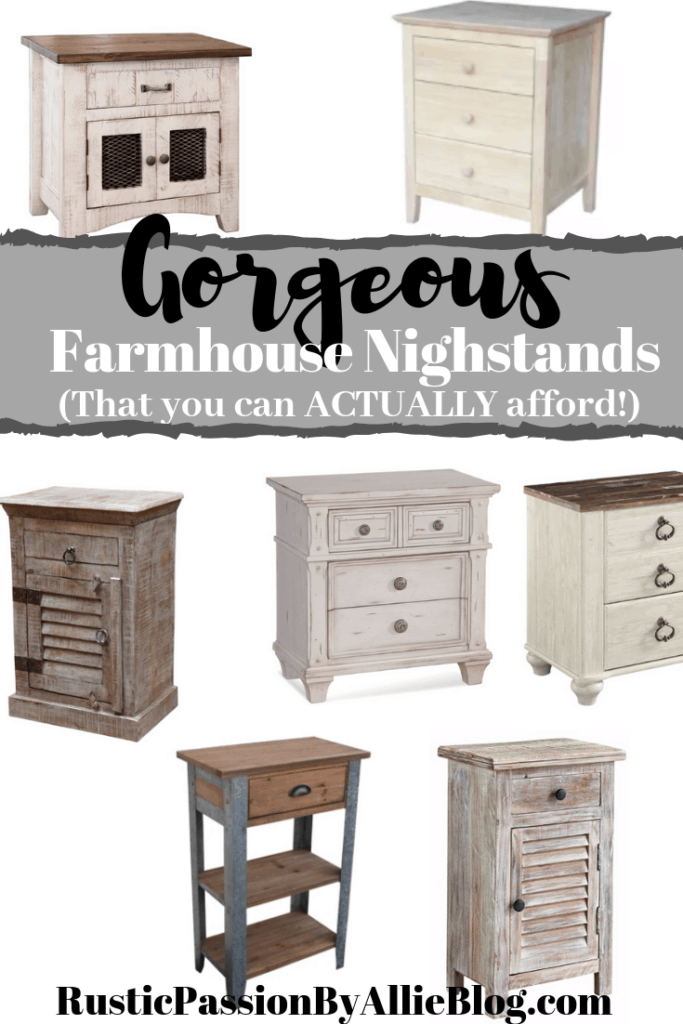 Gorgeous Farmhouse Nightstands that you can actually afford. I love white washed and the two toned wood style. If you are looking for farmhouse furniture on a budget look no further. This is the best selection of Joanna Gaines inspired furniture.