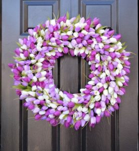 Purple and White Tulip wreath