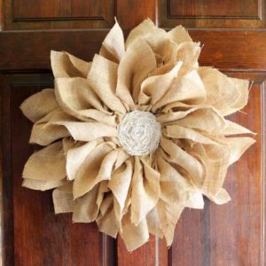 burlap flower wreath