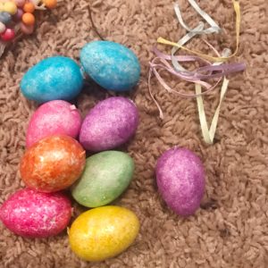 glitter styrofoam colorful eggs