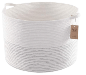 white circle laundry basket