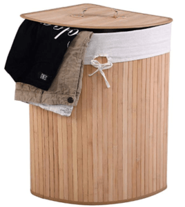 Wood laundry basket