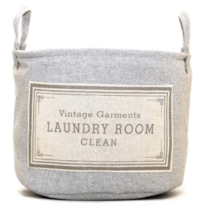 light gray circle laundry basket