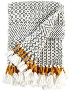 white and gray fall throw blankets