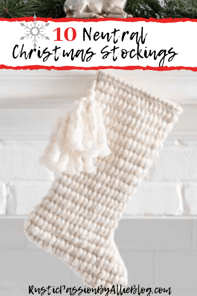 white knitted rustic christmas stockings