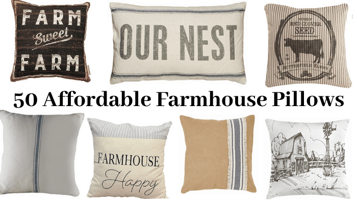50 Of The BEST Affordable Farmhouse Pillows For Your Home.